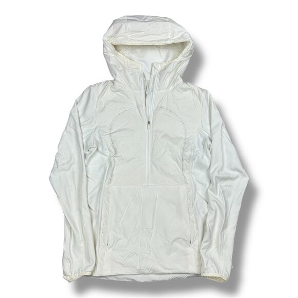 Lululemon Womens White Run for Cold Pullover Hooded Jacket Sz 8 Running Outdoor - Picture 1 of 14